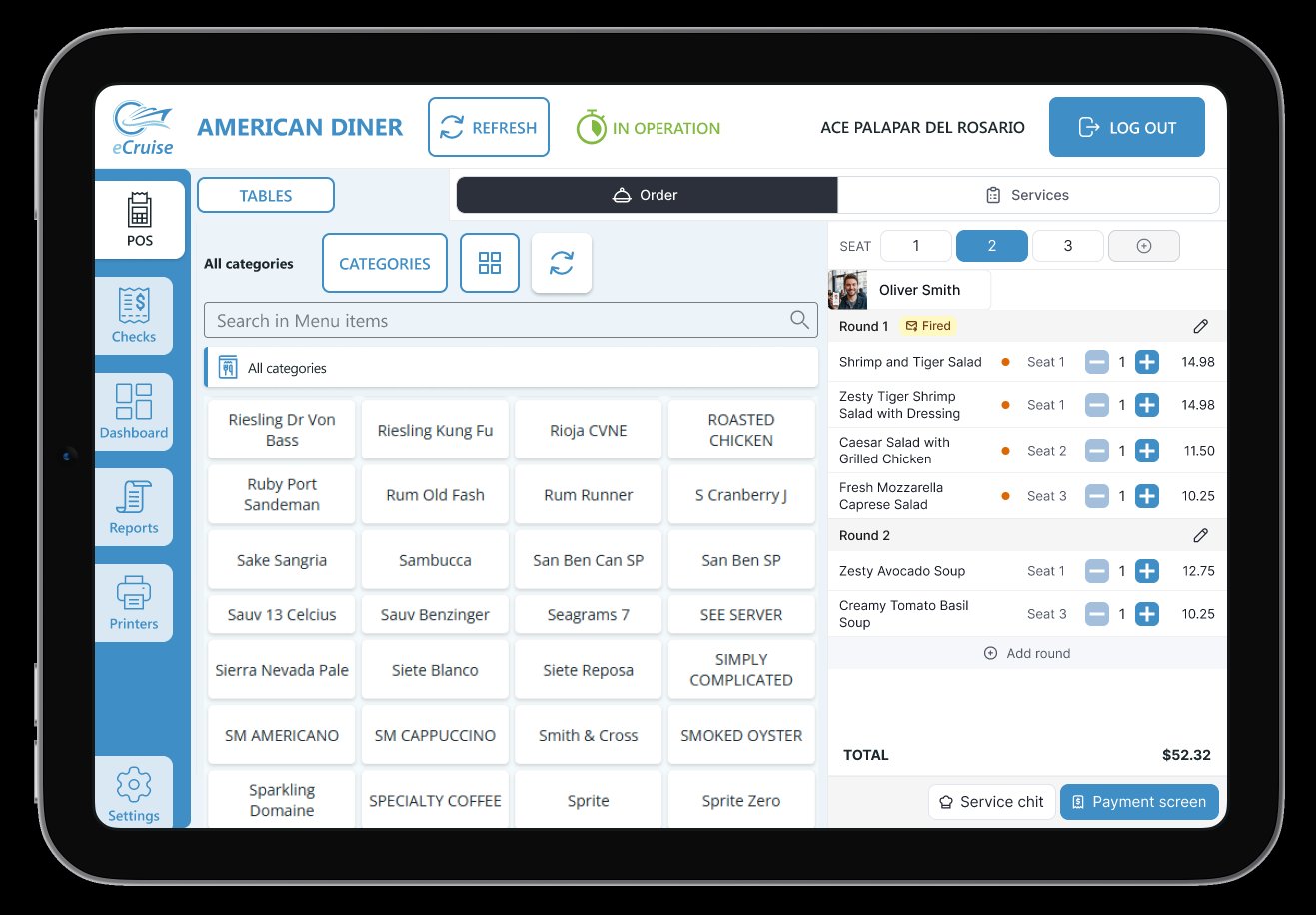 eCruise POS — live interface